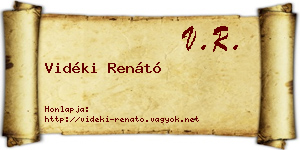 Vidéki Renátó névjegykártya
